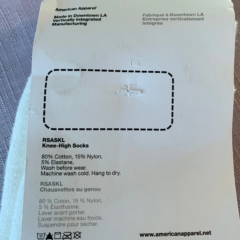 NWT gold and white striped tube sock, American apparel y2k dead stock - Picture 5 of 6